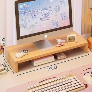 MUGG | Adjustable Height Monitor Stand Wooden Desk Organizer Drawer Computer Riser Shelf Keyboard Tray Multi-functional Storage Unit