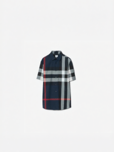 Burberry | Multi-color Check Cotton Short Sleeve Shirt