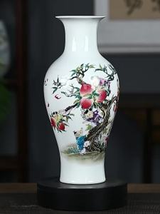 Nine Sons Climbing Peach Ceramic Vase
