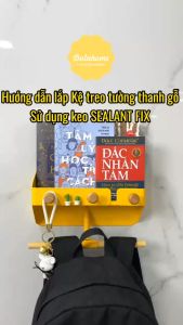 Kệ Treo Tường Thanh Gỗ Dola Home Móc Cặp Sách Móc Treo Quần áo Túi Xách Balo... Không Khoan Cho Cửa. Kệ Móc Cặp