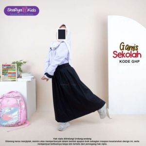 Gamis Seragam Sekolah Hitam Putih gamis sekolah Putih Putih by Shafiya Kids