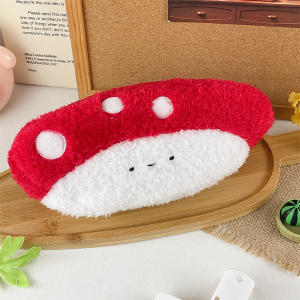 Vegetable plush pen bag cute three-dimensional mushroom doll creative stationery bag student school bag storage pencil carrying