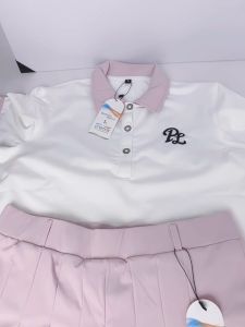 Bộ tập pickleball áo polo PL chân váy xoè xếp ly bộ tập thể thao đồ tập gym chất thun cao cấp