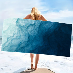 Microfiber Beach Towel Bath Towel Exquisite Prints Thin Absorbent Extra Large Towel for Beach Swimming Camping Yoga Bath Sports