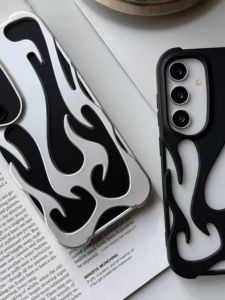 Creative Flame Shape Phone Case for Samsung New A15 Fashion A14 Electroplated A06 Hollow out Breathable Heat Dissipation