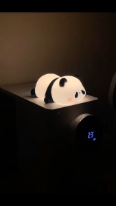 【Buy 1 Take 1】Cartoon Panda Night Lamp Soft Silicone Lamp Pat Warm Coloful Light Bedroom Desktop Ornament Birthday Gift Supplies Juxutt