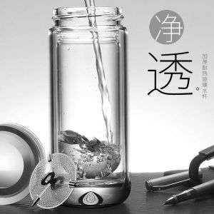 Thickened High-end Handmade Crystal Glass Tea Cup Double-layer Heat Insulation U-shaped Inner Tank Waterdrop Cup for Office Use