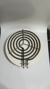 3500W 220V 9.84" Range 304 Stainless Cooktop Stove Replacement Surface Burner 5 Rings Pancake Coil Shape Heater Tube with Tripod