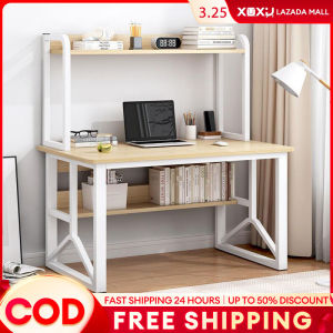 XUXU-Computer Table with Bookshelf Meja Belajar Modern Home Office Desk Study Writing With Foot Pedal Table Meja Komputer Murah Meja pejabat 电脑桌