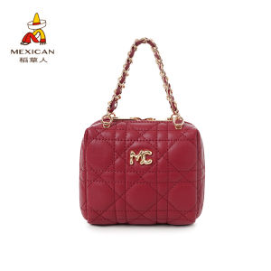 Fashionable Luxury Ladies Soft Boxed Leather Handbag Single Shoulder Bag New 2025 Mexican Strawman Light Weight Leather Bag