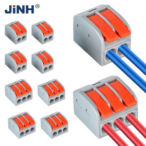 JinH | JINH 5-50Pcs CMK46 Quick Clip On Wire Terminal Block 2/3 Port Cable Connector for Household Lighting Wiring 0.5-6mm ²/28-11AWG