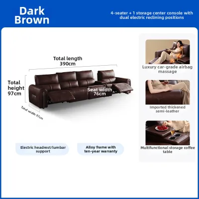 Vintage Style Semi-Leather Electric Smart Massage Cinema Sofa