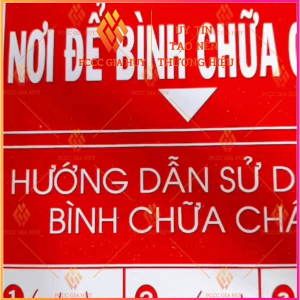 Biển báo Nhắc Nơi Để Bình Chữa Cháy & Hướng Dẫn Sử Dụng Bình Chữa Cháy TÍCH HỢP trên 1 tấm chất liệu tôn thép