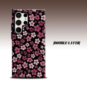 Pink Sakura For Samsung Galaxy S26 S25 S24 A56 A36 Dual Layer Luxury Fashion Full Lens Protective Case