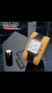 HENLEIN Jam Tangan Wanita Original Bergaransi Tali Kulit Gaya Elegean HW-6006 Black