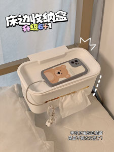 ตะกร้าแขวนข้างเตียงสำหรับนักเรียนบ้านพัก เครื่องมือจัดระเบียบสุดเจ๋ง ชั้นวางของข้างเตียงพักผ่อนบนชั้นบน ชั้นวางของพลาสติก ไม่ต้องเจาะรู