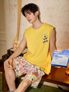 GONGDIE | Cool Feel SpongeBob Cartoon Mens Tank Top Home Wear