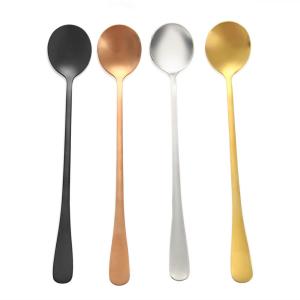 Stainless Steel Ice Spoon Coffee Tea Spoons Kitchen Tableware Long Handle