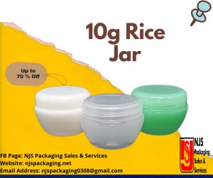 10g Plastic Cosmetic Jar – Rice Shape Cream Container with Lid