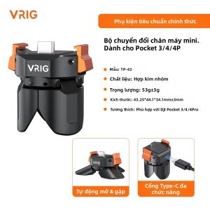 Giá Đỡ Ba Chân Hợp Kim Nhôm VRIG Type-C Tháo Lắp Nhanh Dành Cho DJI Osmo Pocket 3/4 Pro Mini Tự Động Mở Đóng Nhẹ Hỗ Trợ Camera Hành Động