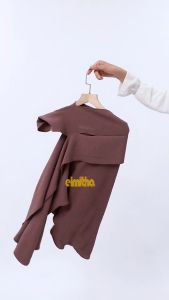 𝐄𝐋𝐌𝐈𝐓𝐇𝐀 - Hijab Pashmina Instan Inner Oval Masker Tutup Leher Rayon Crinkle HQ