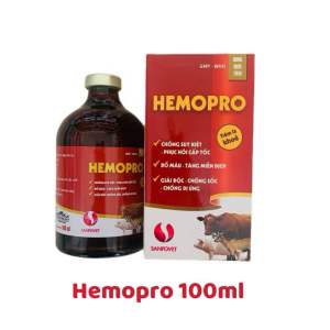 Hemopro – Dung Dịch Hỗ Trợ Bổ Máu Và Dinh Dưỡng Giúp Duy Trì Sức Ăn Cho Vật Nuôi (Chai 20ml / 100ml)