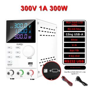 KUAIQU | Bộ Điều Chỉnh Lập Trình Được KUAIQU 300V 200V DC Nguồn Cấp Điện 1A 300W 200W Nguồn Chuyển Mạch Điều Chỉnh Được Với Cổng RS-232/USB Bật/tắt M1~M4