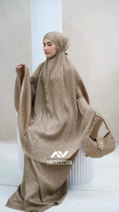 VINCOLLECTION -  Mukena Dewasa Santorini 2in1 Lasercut Kalyana Series