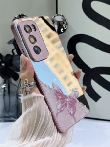 OPPO Reno 13 5G Case OPPO Reno 13 12 11 Pro 5G Mirror Butterfly Ins Style High-definition Makeup Mirror Goddess Premium Feeling Anti-fall New Model Hard Simple Full Cover Set