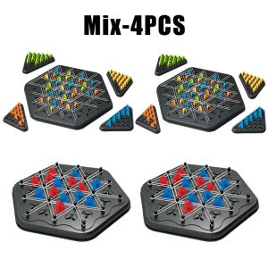 1/2/4PCS Classic Puzzle Board Game Chain Chess Triangle Chess Rubber Band Multiplayer Battle Educational Chess Game for Kids