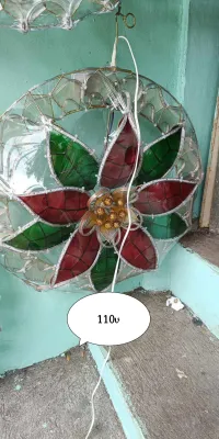 25 inches POINSETTIA parol made of capiz shell