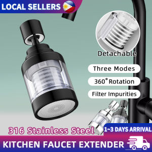 316 Stainless Steel Faucet Extender Adapter Kitchen Matibay 360 Degree Rotatable Tap Splash Filter 3 Modes Sulit