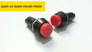 Saklar Push ON OFF BULAT Warna Merah Hitam