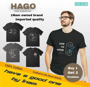 1Nam HAGO New Fashion Shirt for Men T-shirt Trendy Korean Tee Tops Cotton Time to Shared Bro Print t-shirt for men shirt tops tee