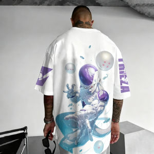 Bandai | Dragon Ball Anime Joint Cotton T-shirt 2025 Summer Mens New Frieza Printed Harajuku Casual Loose Parent Child Short Sleeve Top