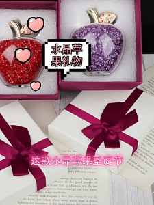 1PC Kristal apel kristal apel pajangan hiasan dekorasi Ornamen Hadiah Mewah Ringan