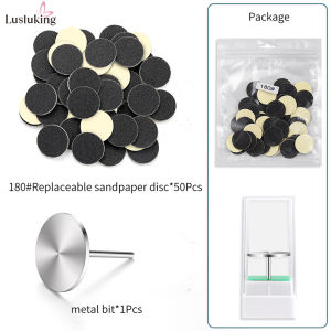 25MM Removal Replaceable Sand Paper Metal Disk Pads Combo Pedicure Foot Cuticle Calluses Hard Dead Skin Cleaner Foot Rasp Files