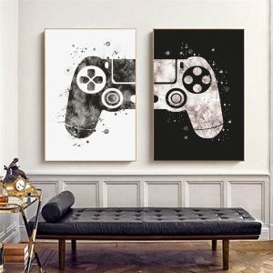 Game Room Wall Art Poster Gamepad Bedroom Decor Canvas Painting Gamer Printing Gift for Boys