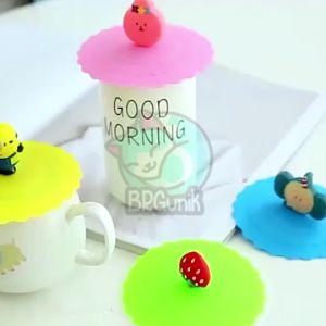 Tutup Gelas Silikon Karakter: Aksesori Gelas Anti Debu & Tahan Panas