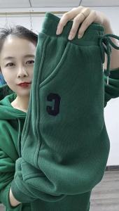 Womens Thickened Fleece Lined Casual Sweatpants High Waist Baggy Harlan Pants Drawstring Elastic Waist Long Cotton Polyester Blend