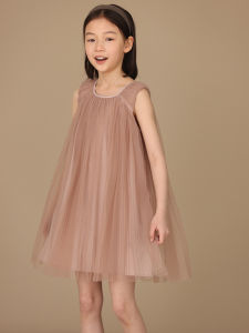 Princess Style Sleeveless Vest Dress for Girls Summer Mesh Skirt Haikisi Childrens Clothing Parent-Child Sweet Temperament