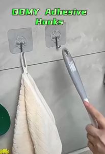 Transparent Hook Wall Hanging Nail-free No Hole Hook Kitchen Bathroom Seamless Strong Hold Adhesive Hook set