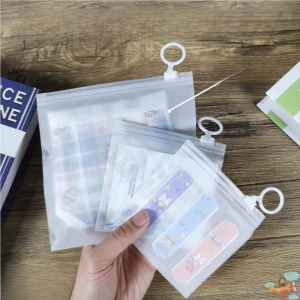 Pull Ring Buggy Bag Small Size Ziplock Bag Frosted Ornament Mask Underwear Zipper Plastic Packaging Bag Headwear Sealed Packaging Bag