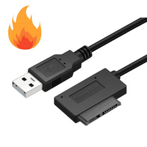 USB 2.0 to Mini SATA II 7+6 13Pin Adapter Converter Cable for Laptop CD/DVD ROM Slimline Drive