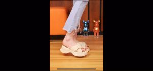 New Arrival Korean Fashion Chunky Rubber Sandal For Women Sandals With Sandals Wedge 6cm