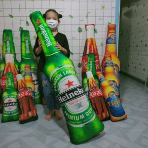 GỐI ÔM ĐA NĂNG HÌNH CHAI BIA KHỔ LỚN NHẤT GỐI ÔM 3D VẢI NHUNG MỀM MỊN CAO CẤP ẢNH THẬT