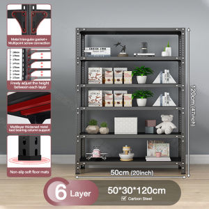 6 Tiers 200x40x200 Metal Rack Shelves Steel Shelf Cold-rolled Steel 6 Layers Adjustable Shelves