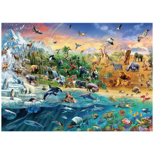 500/1000/1200/2000PCS Animal World Jigsaw Puzzles for Adults Home Decor Games Family Fun Floor Puzzles Educational Toys for Kids