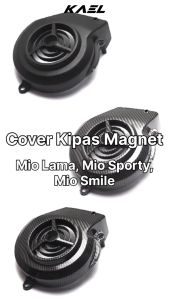 Cover Kipas Magnet Carbon Mio Lama Sporty Old-Smile & Nouvo Z Lele Tutup Mesin Hitam Black Karbon Light Premium