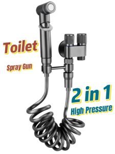 High-Pressure 4 in 1 Bidet Spray Gun Set for Toilet Dual-Control SUS304 Stainless Steel Portable Bathroom Cleaning